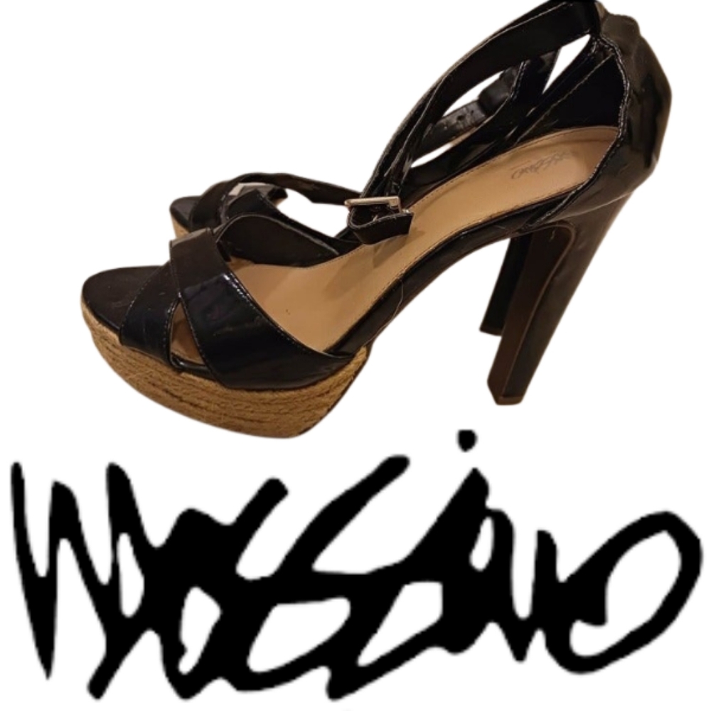 Mossimo Patent Leather Platform Ankle Strap Heels Size 8